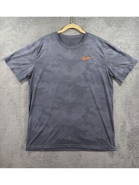 Nike Dri-Fit Men's Athletic T-Shirt with Orange Swoosh Logo